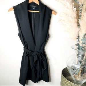 Revamped Black Belted Suit Vest Sz M